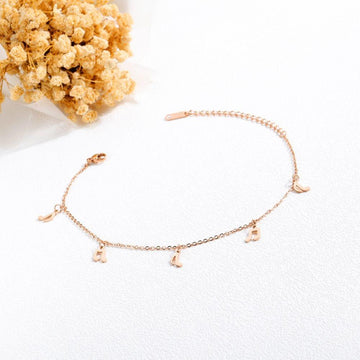 Dangling Musical Note Everyday Wear Rose Gold Layered Anklet - Brilliant Co