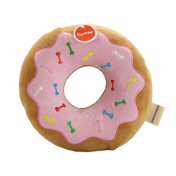 Paws & Claws FAST FOOD PINK MEGA DONUT SQUEAKER - Brilliant Co