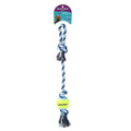 Paws & Claws  BLUE ROPE & TENNIS BALL TUGGER 3PCS - Brilliant Co