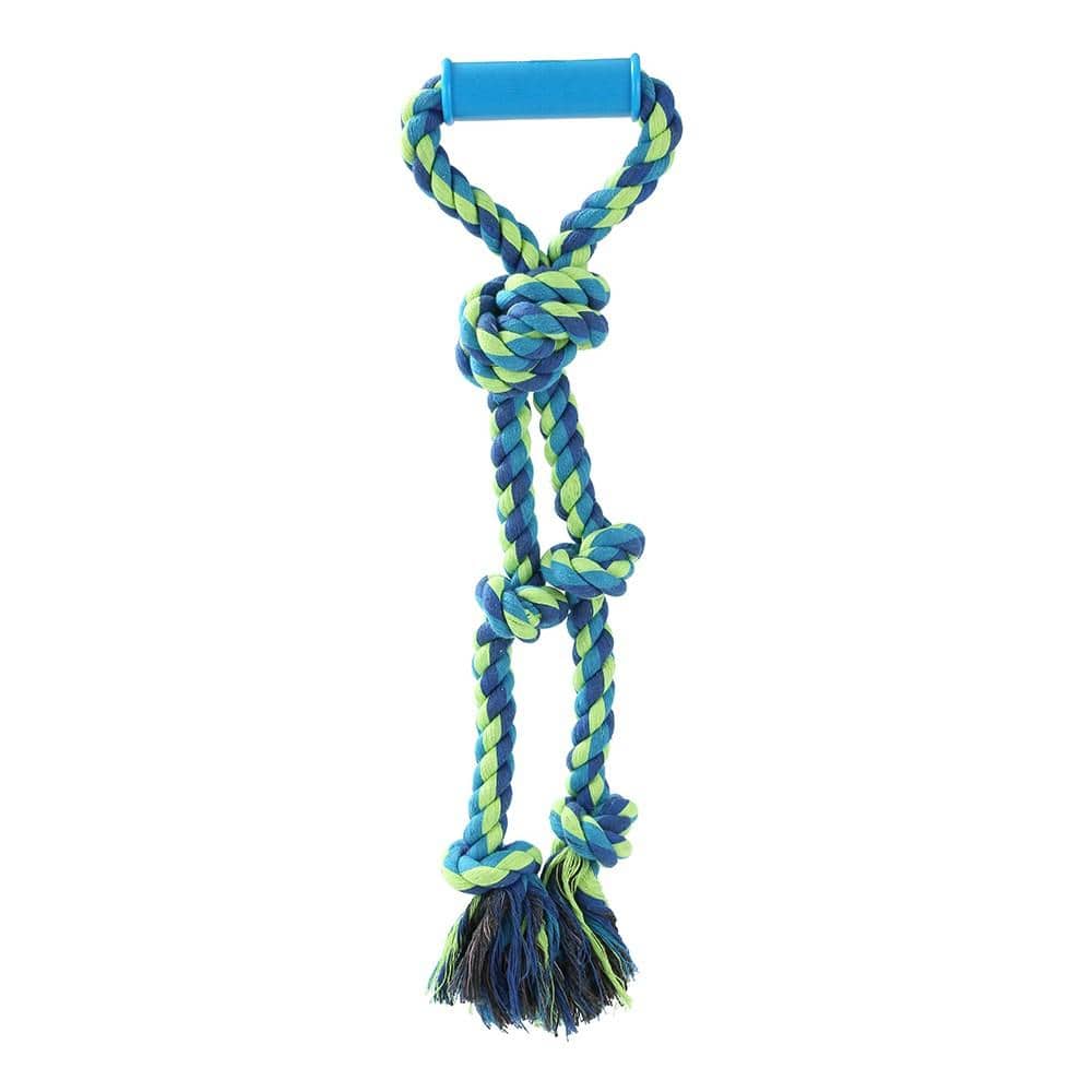 TWIN KNOTTED ROPE TUGGER TOY
W/ HANDLE
 50CM - Brilliant Co