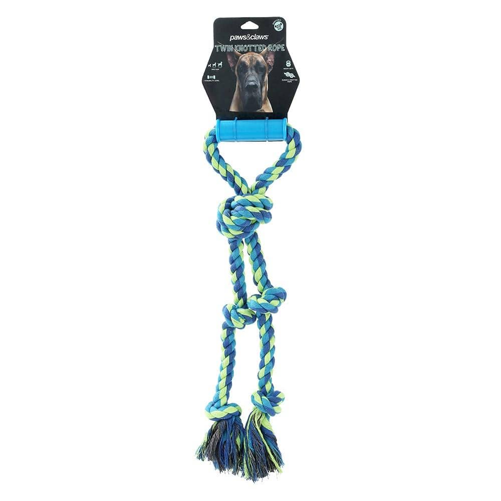 TWIN KNOTTED ROPE TUGGER TOY
W/ HANDLE
 50CM - Brilliant Co