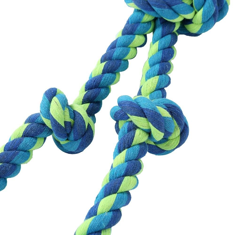 TWIN KNOTTED ROPE TUGGER TOY
W/ HANDLE
 50CM - Brilliant Co