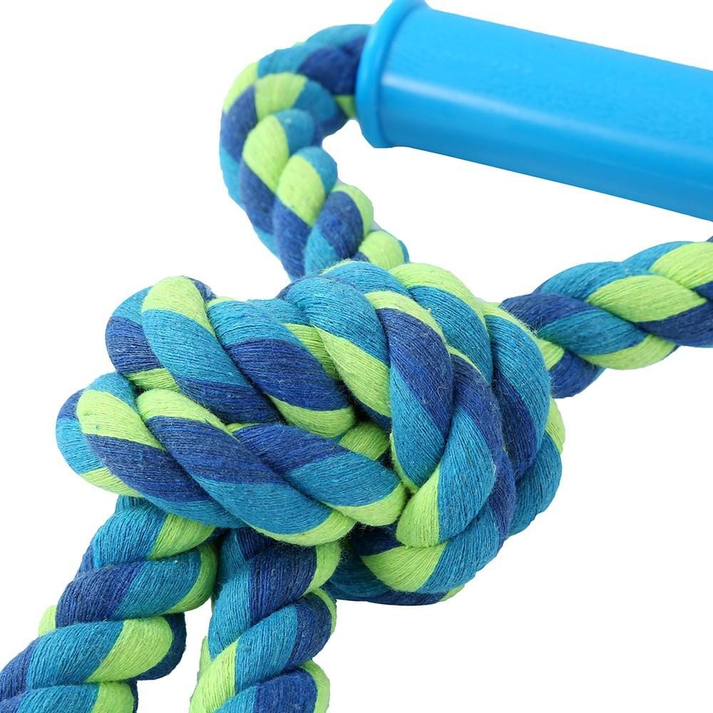 TWIN KNOTTED ROPE TUGGER TOY
W/ HANDLE
 50CM - Brilliant Co