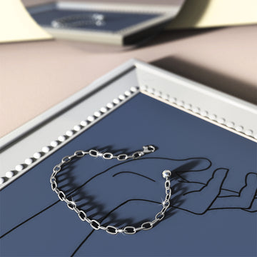 Solid 925 Sterling Silver Modest Cable Chain Bracelet