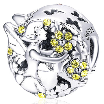 Solid 925 Sterling Silver Flower Fairy Pandora Inspired Charm