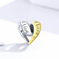 Solid 925 Sterling Silver Live Love Kiss Laugh Heart Pandora Inspired Charm - Brilliant Co