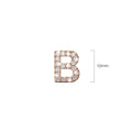 Solid 925 Sterling Silver Glamour Alphabet Letter Earrings Rose Gold - 8