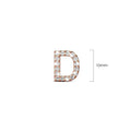 Solid 925 Sterling Silver Glamour Alphabet Letter Earrings Rose Gold - 16
