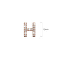 Solid 925 Sterling Silver Glamour Alphabet Letter Earrings Rose Gold - 32