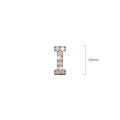 Solid 925 Sterling Silver Glamour Alphabet Letter Earrings Rose Gold - 36