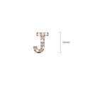 Solid 925 Sterling Silver Glamour Alphabet Letter Earrings Rose Gold - 40