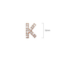 Solid 925 Sterling Silver Glamour Alphabet Letter Earrings Rose Gold - 44