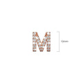 Solid 925 Sterling Silver Glamour Alphabet Letter Earrings Rose Gold - 52