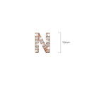 Solid 925 Sterling Silver Glamour Alphabet Letter Earrings Rose Gold - 56