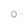 Solid 925 Sterling Silver Glamour Alphabet Letter Earrings Rose Gold - 60