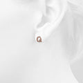 Solid 925 Sterling Silver Glamour Alphabet Letter Earrings Rose Gold - 69