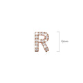 Solid 925 Sterling Silver Glamour Alphabet Letter Earrings Rose Gold - 72