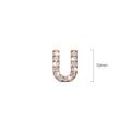 Solid 925 Sterling Silver Glamour Alphabet Letter Earrings Rose Gold - 84