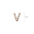 Solid 925 Sterling Silver Glamour Alphabet Letter Earrings Rose Gold - 88