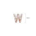 Solid 925 Sterling Silver Glamour Alphabet Letter Earrings Rose Gold - 92