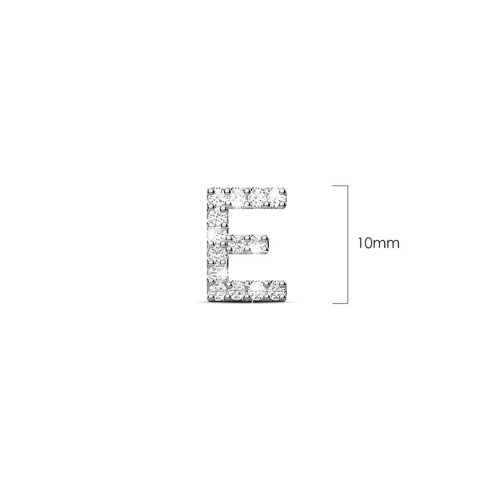 Solid 925 Sterling Silver Glamour Alphabet Letter Earrings - 20