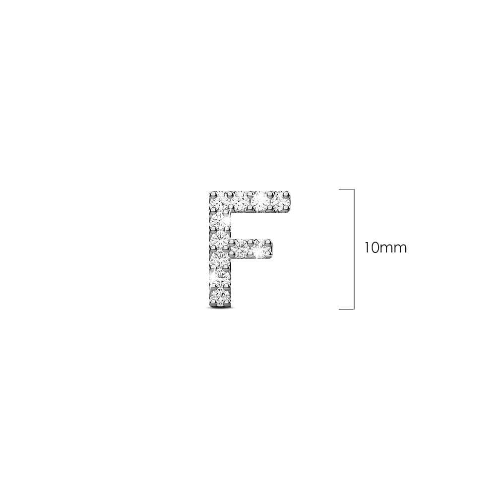 Solid 925 Sterling Silver Glamour Alphabet Letter Earrings - 24