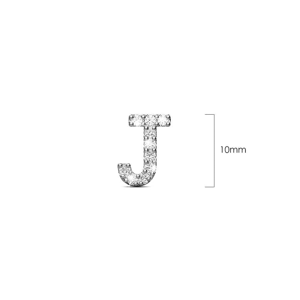 Solid 925 Sterling Silver Glamour Alphabet Letter Earrings - 40