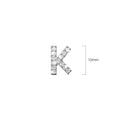 Solid 925 Sterling Silver Glamour Alphabet Letter Earrings  - 44