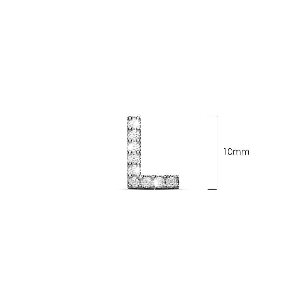 Solid 925 Sterling Silver Glamour Alphabet Letter Earrings - 48