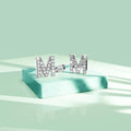 Solid 925 Sterling Silver Glamour Alphabet Letter Earrings  - 51