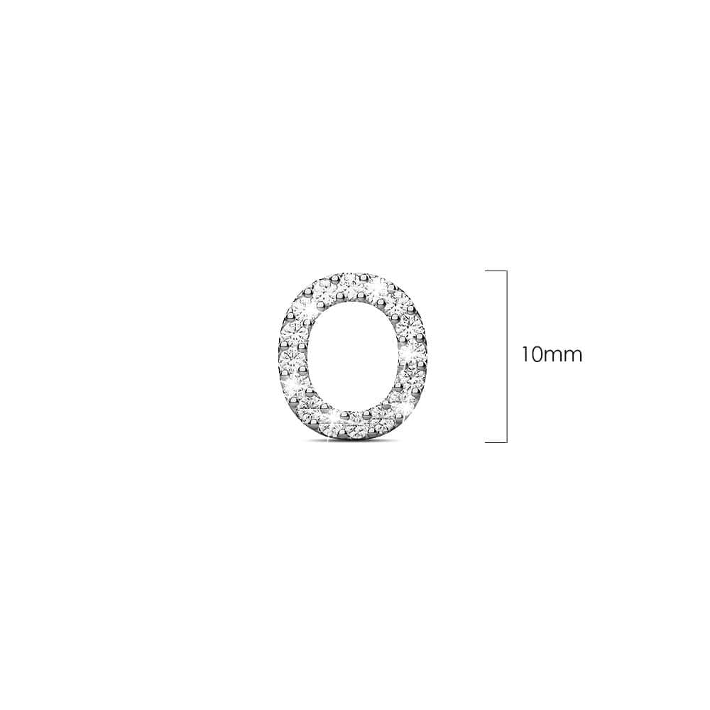 Solid 925 Sterling Silver Glamour Alphabet Letter Earrings - 60