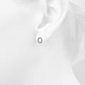 Solid 925 Sterling Silver Glamour Alphabet Letter Earrings  - 61