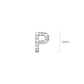 Solid 925 Sterling Silver Glamour Alphabet Letter Earrings  - 64