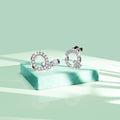 Solid 925 Sterling Silver Glamour Alphabet Letter Earrings  - 67
