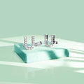 Solid 925 Sterling Silver Glamour Alphabet Letter Earrings  - 83