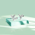 Solid 925 Sterling Silver Glamour Alphabet Letter Earrings  - 99