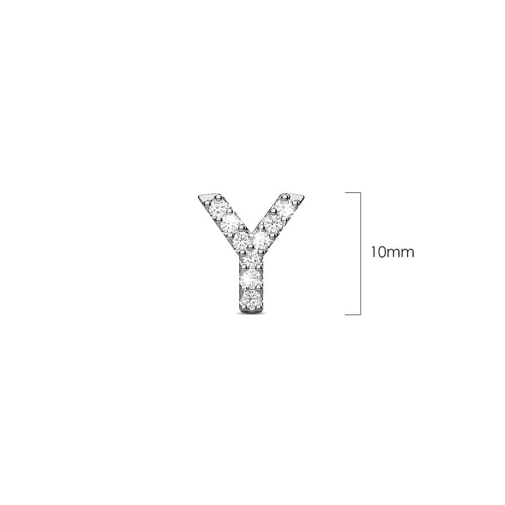 Solid 925 Sterling Silver Glamour Alphabet Letter Earrings - 100
