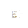 Solid 925 Sterling Silver Glamour Alphabet Letter Earrings Gold - 20
