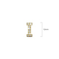 Solid 925 Sterling Silver Glamour Alphabet Letter Earrings Gold - 36