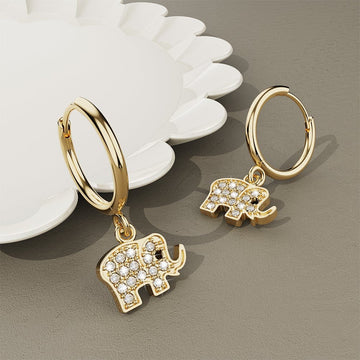 Solid 925 Sterling Silver Elly Zircon Huggie Earrings Gold