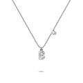 Solid 925 Sterling Silver Initial Crystal Personalised Alphabet Letter Necklace Silver - 6