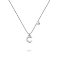Solid 925 Sterling Silver Initial Crystal Personalised Alphabet Letter Necklace Silver - 10