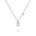 Solid 925 Sterling Silver Initial Crystal Personalised Alphabet Letter Necklace Silver - 14