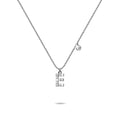 Solid 925 Sterling Silver Initial Crystal Personalised Alphabet Letter Necklace Silver - 18
