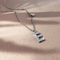 Solid 925 Sterling Silver Initial Crystal Personalised Alphabet Letter Necklace Silver - 19