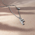 Solid 925 Sterling Silver Initial Crystal Personalised Alphabet Letter Necklace Silver - 23