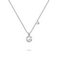 Solid 925 Sterling Silver Initial Crystal Personalised Alphabet Letter Necklace Silver - 26
