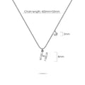 Solid 925 Sterling Silver Initial Crystal Personalised Alphabet Letter Necklace Silver - 32