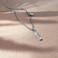 Solid 925 Sterling Silver Initial Crystal Personalised Alphabet Letter Necklace Silver - 35