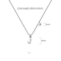 Solid 925 Sterling Silver Initial Crystal Personalised Alphabet Letter Necklace Silver - 40